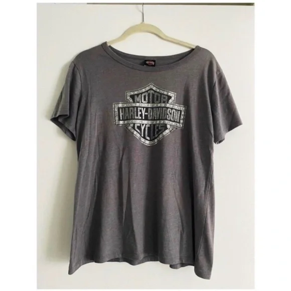 HARLEY DAVIDSON Grey Graphic T Shirt - Picture 2 of 6